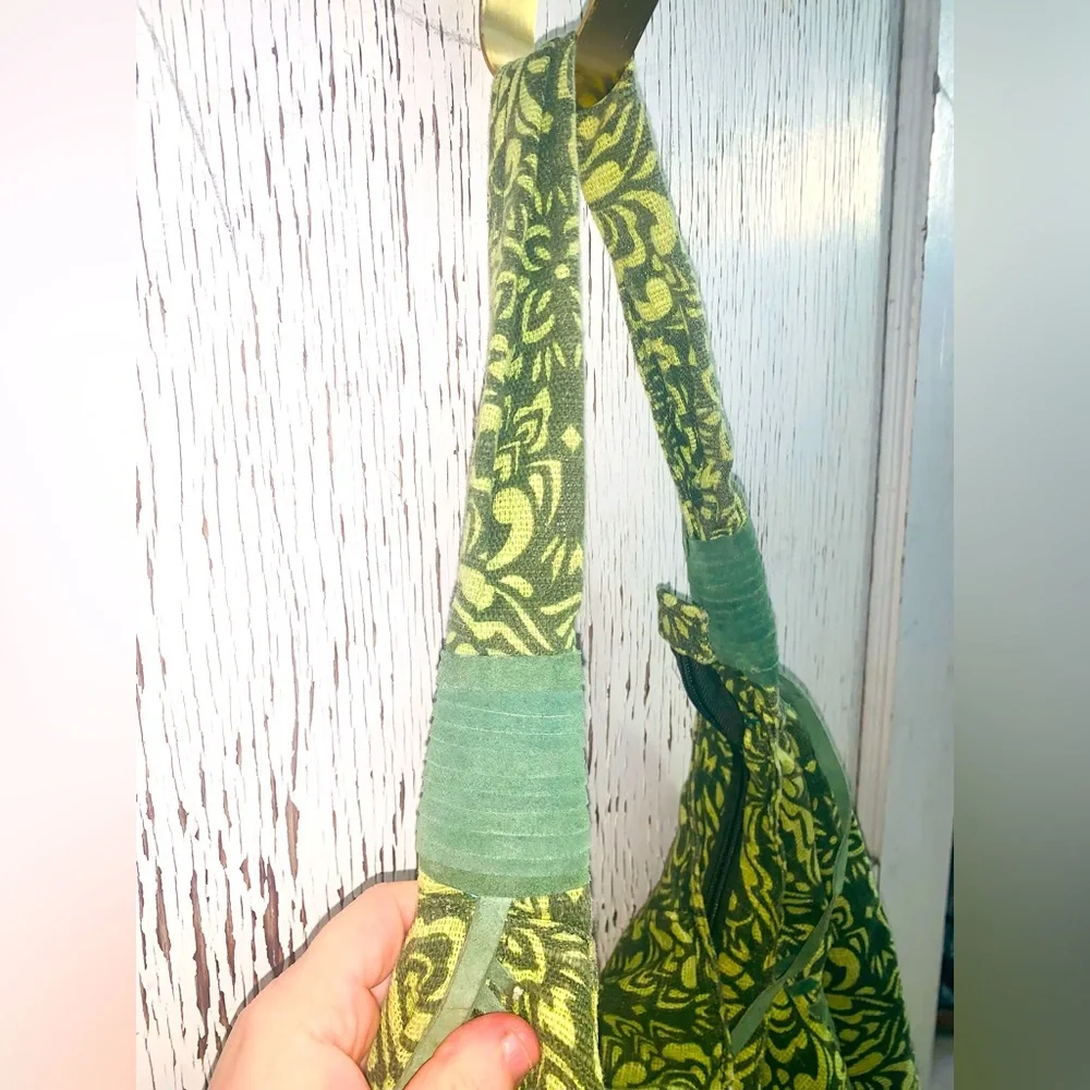 SONAMA Life Style Large Green Jute Twine Hobo‎ Bag w/ leather Accents.
